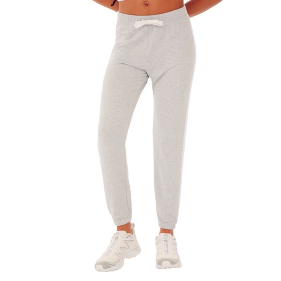 SPLITS59 NWT CONTRAST STRIPED SONIA SWEATPANTS HEATHER GREY& WHITE PREP PREPPY - Picture 4 of 14